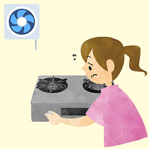 グリルは数回点火に失敗したら生ガスが抜けるまで使用しない!